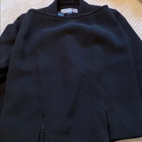 Black Tahari ASL skirtsuit w braid pattern - Picture 3 of 5